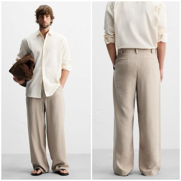 NWT Zara MODAL BLEND TROUSERS Men’s Size 30 US - Picture 1 of 8
